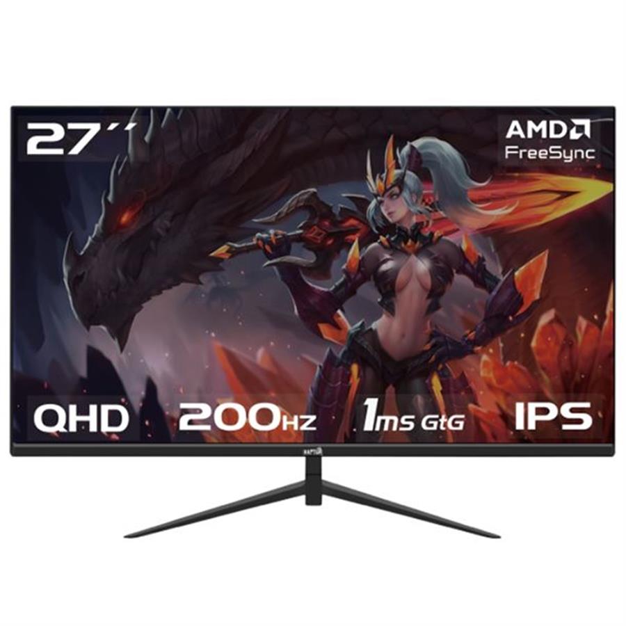 Monitor Gamer Raptor Hawk Eye 27 Frameless IPS QHD 2K 200Hz 1Ms Cable DP incluido
