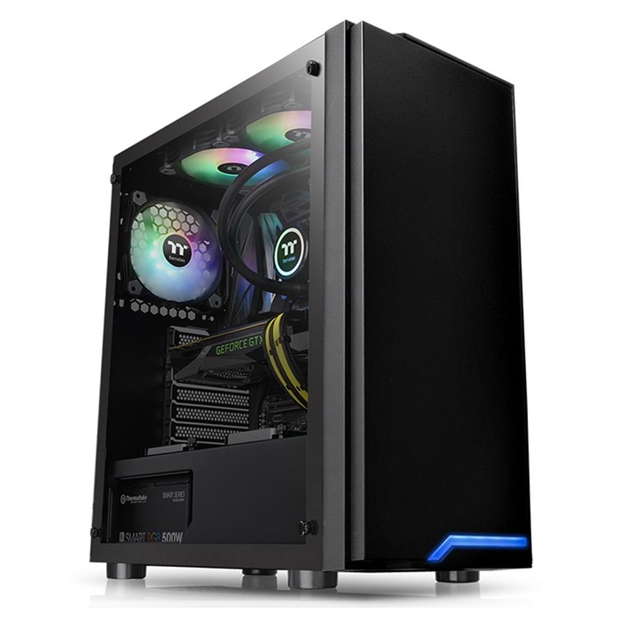 GABINETE THERMALTAKE H100 TG BLACK BLUE LED
